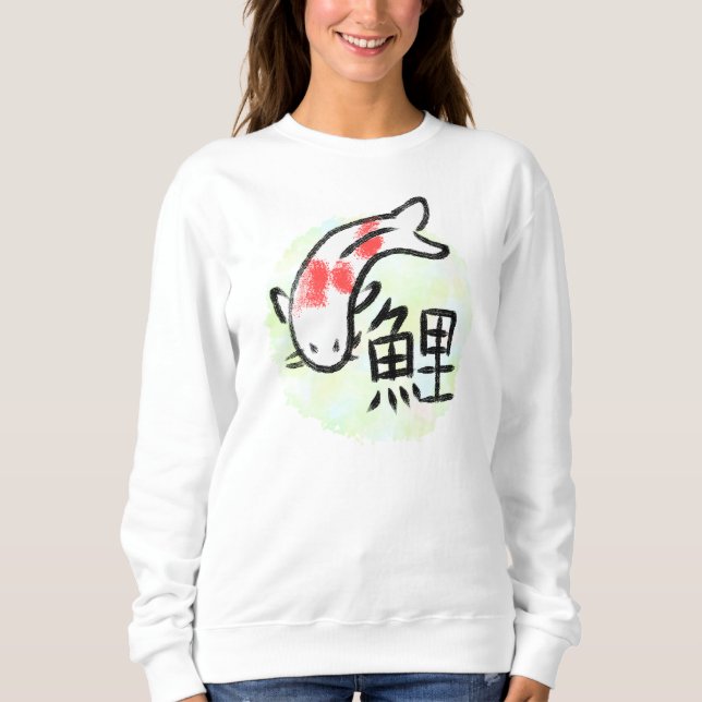 Koi Fish with Kanji Sweatshirt T Shirt (Framsida)