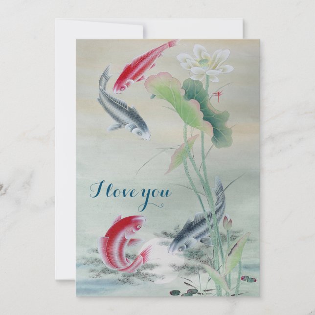 Koi Fish with Lotus (Framsida)