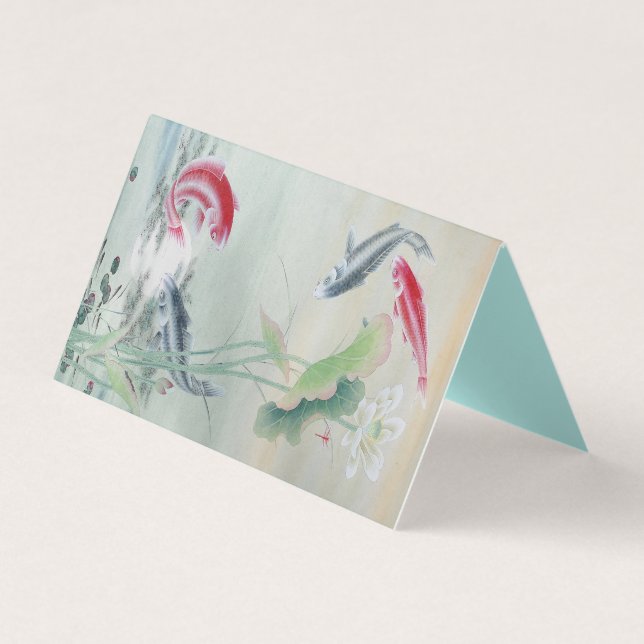 Koi Fish with Lotus Kort (Framsida)