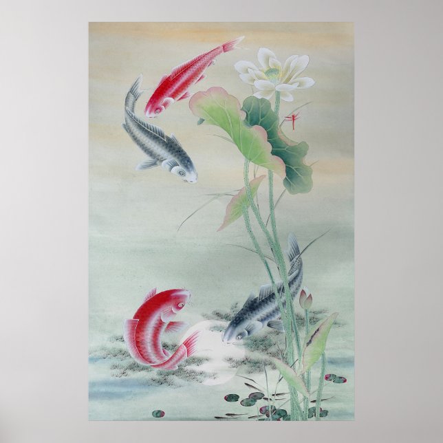 Koi Fish with Lotus Poster (Framsidan)