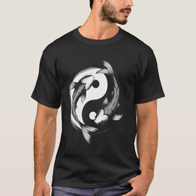 Koi Fish Yang Symbol Design Grafiska Tees T Shirt (Framsida)