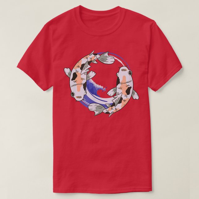 Koi Fish Yin and Yang  T Shirt (Design framsida)