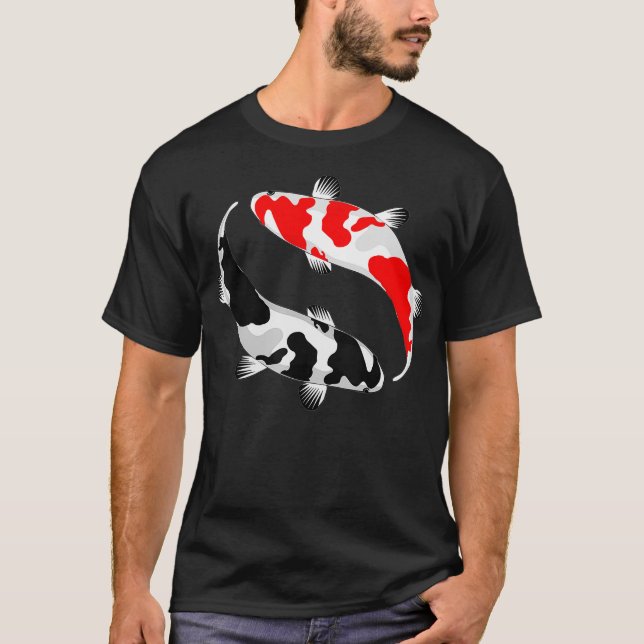 Koi Fish Yin och Yang Art Tshirt T Shirt (Framsida)