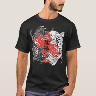 Koi Fish Yin och Yang Koi Fish Älskarpresent flick T Shirt