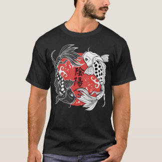 Koi Fish Yin och Yang Koi Fish Älskarpresent flick T Shirt