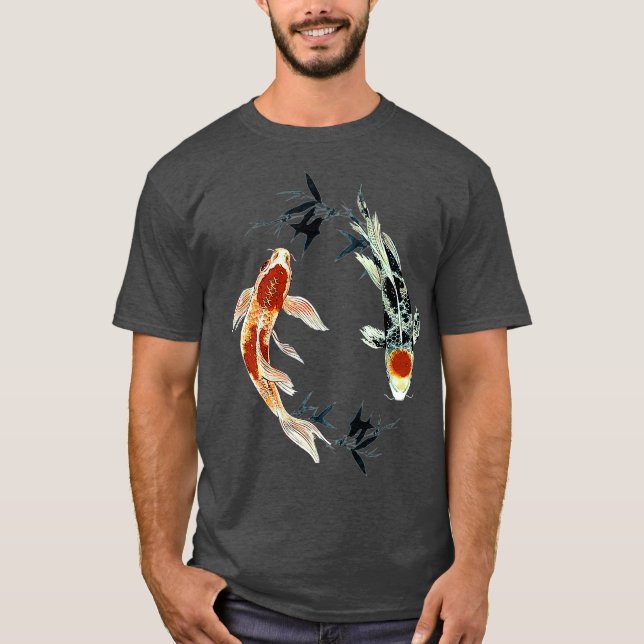 koi fish yin yang med bamboo Grant Premium T Shirt (Framsida)