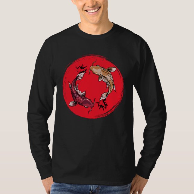 koi fish ying yang with bamboo tees  Japanese Flag T Shirt (Framsida)