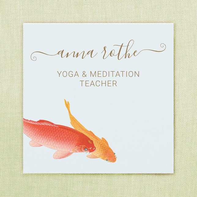 Koi Fish Yoga och Meditation Lärare Fyrkantigt Visitkort (Skapare uppladdad)