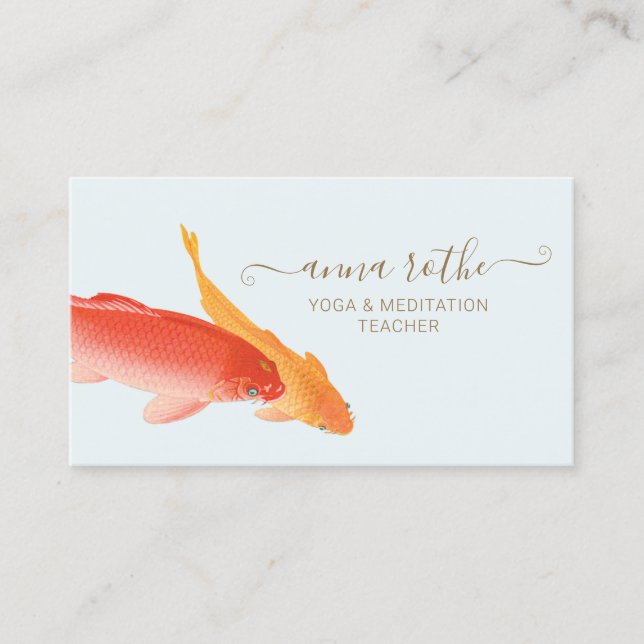Koi Fish Yoga och Meditation Lärare Visitkort (Framsida)