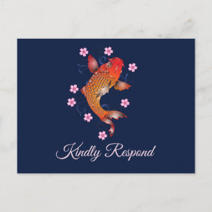 Koi Fisk Anpassad RSVP-kort Inbjudan Vykort