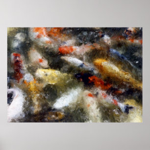 KOI-FISK av SANJUSANGENDO-TEMPELET - KYOTO JAPAN Poster