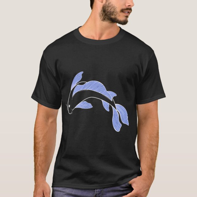 koi fisk - blå t shirt (Framsida)
