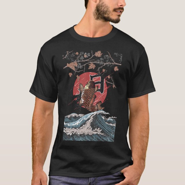 Koi fisk flygande t shirt (Framsida)