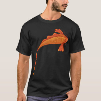 Koi-fisk guldfärgad och röd med detaljer t shirt