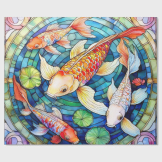 Koi-fisk i glasmålning presentpapper