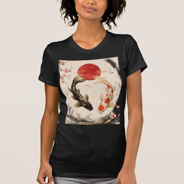 Koi Fisk Japansk Konst Kvinnors T-Shirt (Framsida)