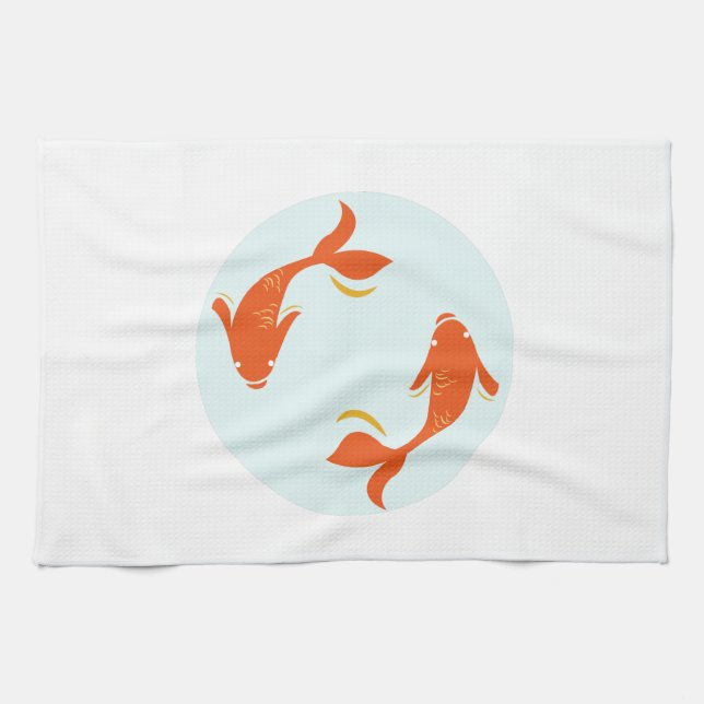 Koi fisk kökshandduk (Horisontell)