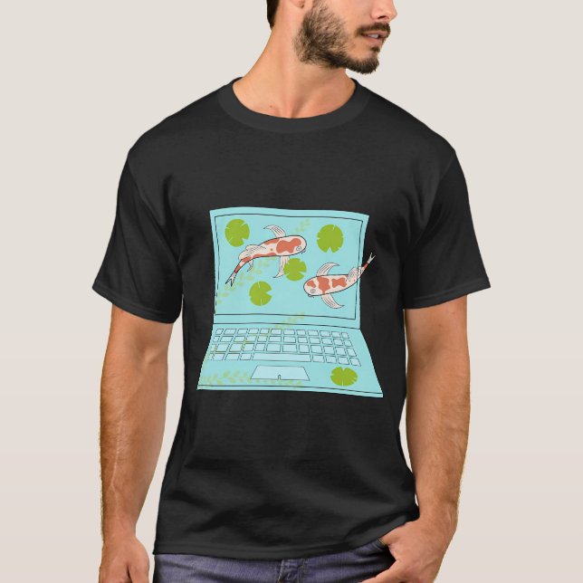 Koi fisk laptop t shirt (Framsida)