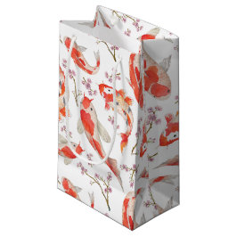 Koi fisk och körsbärsrött blommarmönster