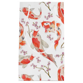 Koi fisk och körsbärsrött blommarmönster