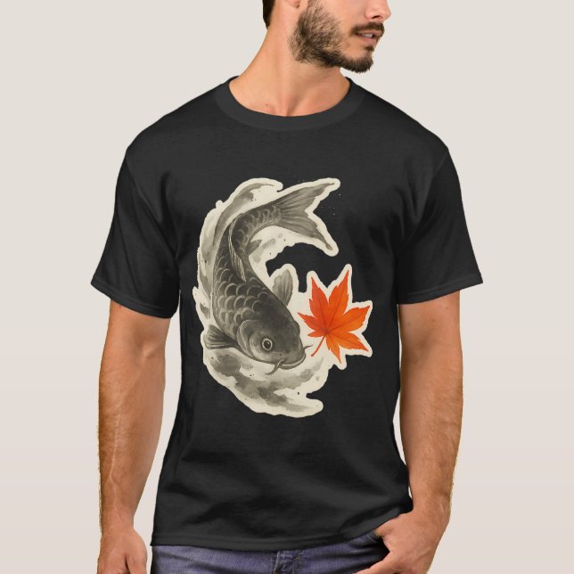 Koi-fisk och lönn t shirt (Framsida)