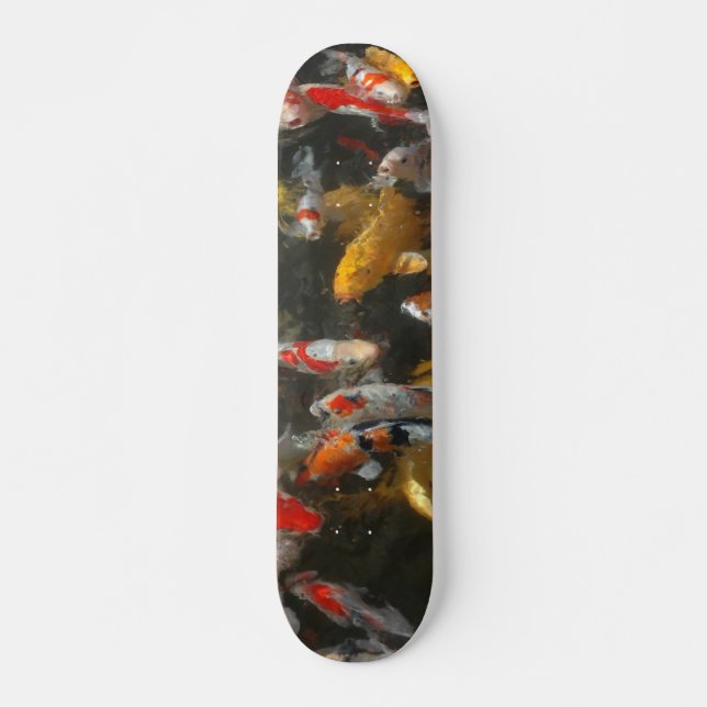 Koi fisk old school skateboard bräda 21,6 cm (Framsida)