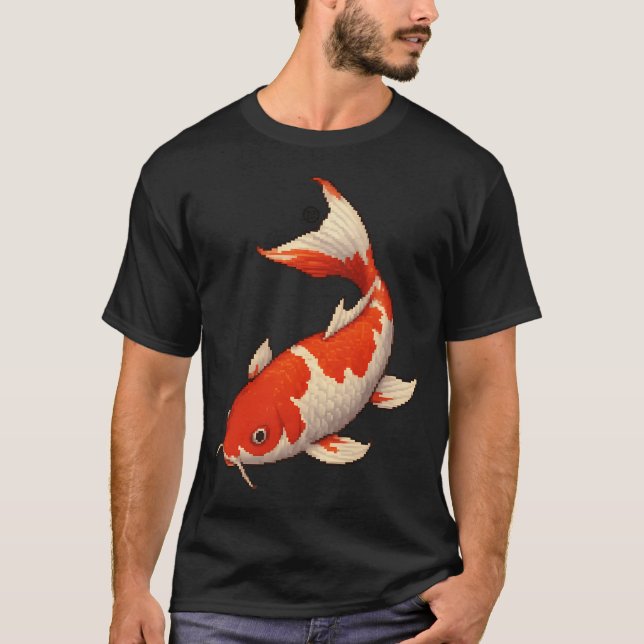 Koi Fisk - Pixelkonst - 8bit grafik 16bit grafik T Shirt (Framsida)