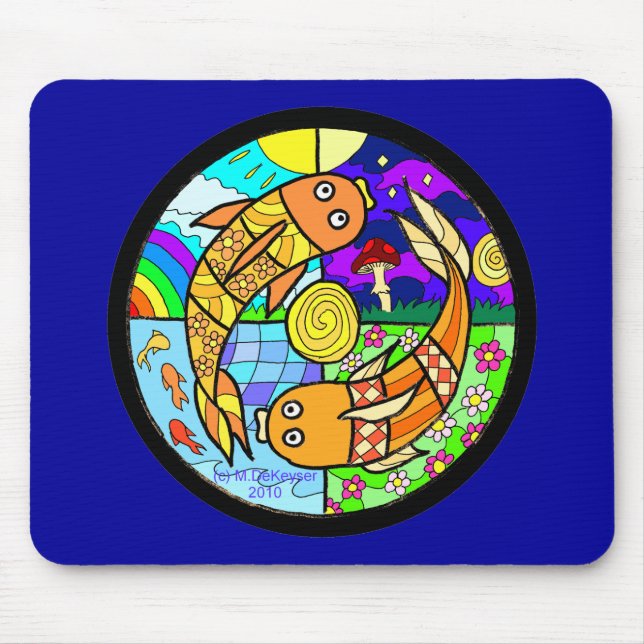 Koi fisk Pyschedelic elementära Mandela Musmatta (Framsidan)