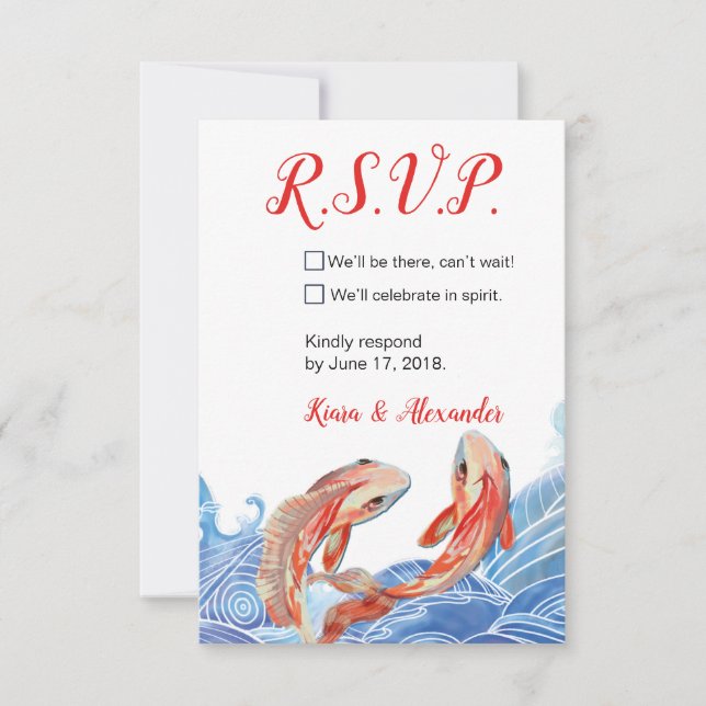KOI FISK RSVP-KORT INBJUDNINGAR (Framsida)