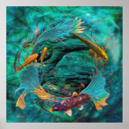 Koi Fisk "SIMMAR I FRED" Poster