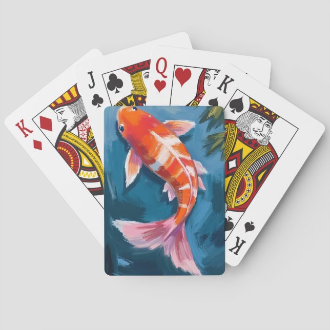 Koi-fisk | Vacker akvarell Casinokort (Baksidan)