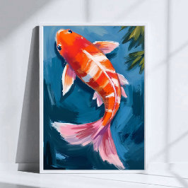 Koi Fisk Vacker Akvarell Poster