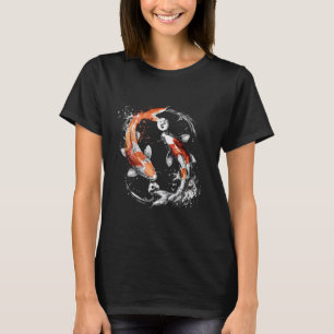 Koi Fisk Yin Yang Japansk Koi Karpfisk Nishikigo T Shirt