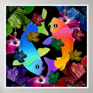 Koi fiskaffisch poster