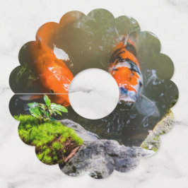 Koi fiskar i en damm