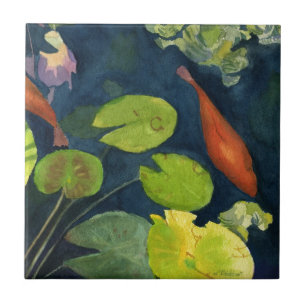 Koi fiskdamm kakelplatta