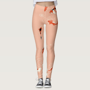 Koi fiskdamm, sömlös mönster. leggings