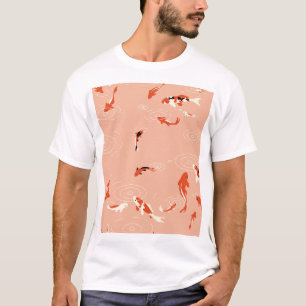 Koi fiskdamm, sömlös mönster. t shirt