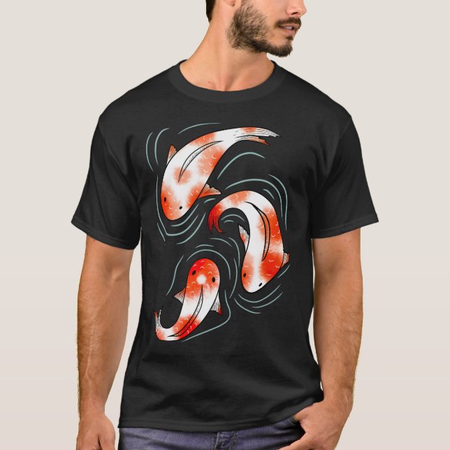Koi fiskdamm t shirt (Framsida)