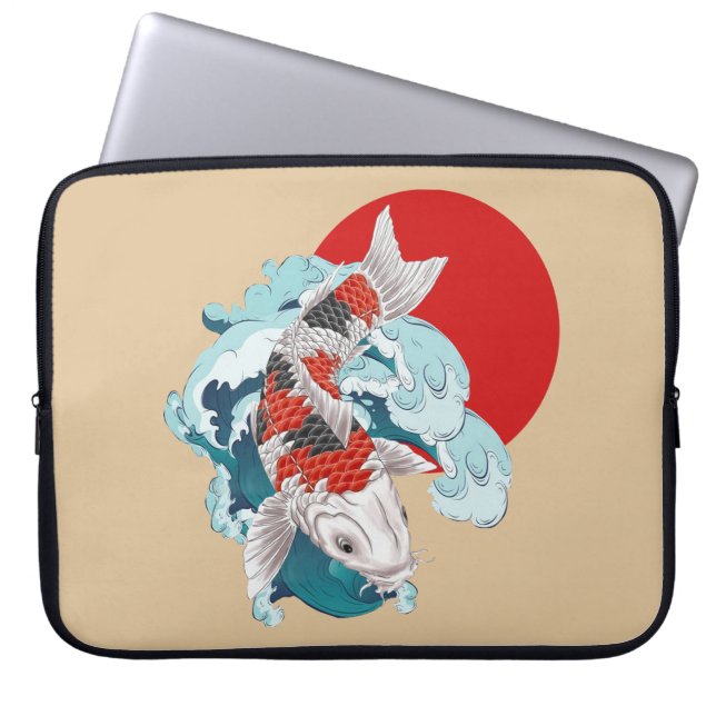 Koi-fiskdesign Laptop Fodral (Framsidan)
