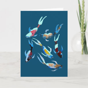 Koi Fiskens vattenfärg Kort