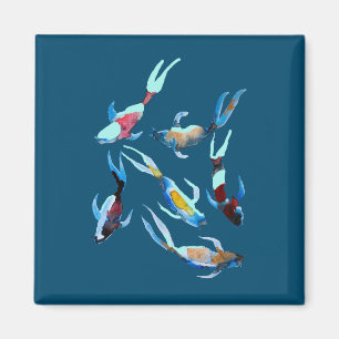 Koi Fiskens vattenfärg Magnet