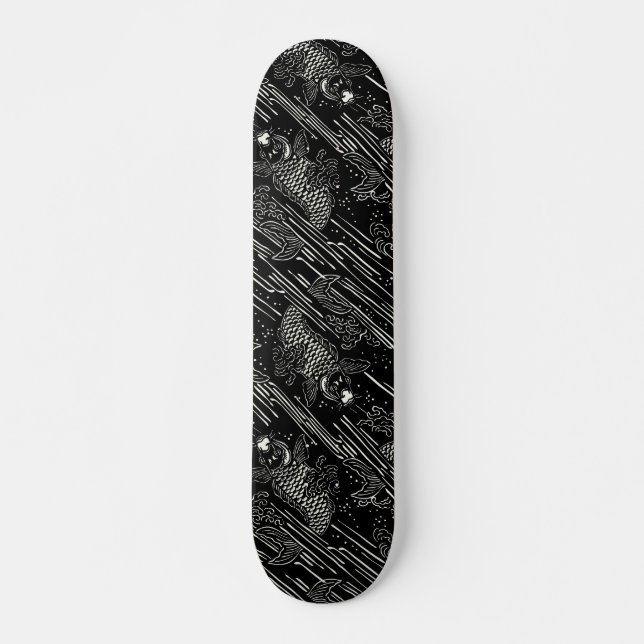 Koi fiskmönster mini skateboard bräda 18,5 cm (Framsida)