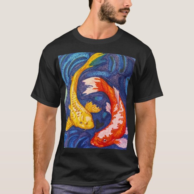 Koi fiskt-skjorta t shirt (Framsida)