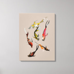 Koi-fiskvattenfärg Canvastryck