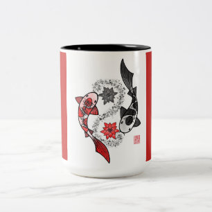 Koi fiskYin Yang mugg