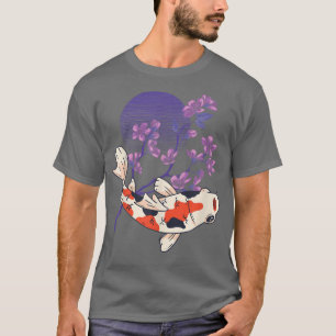 Koi Full Moon Cherry Blommar Nishikigoi Japansk K T Shirt