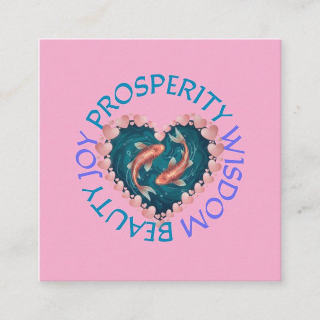 Koi god lycka rosa och turkos  tilläggskort (Framsida)