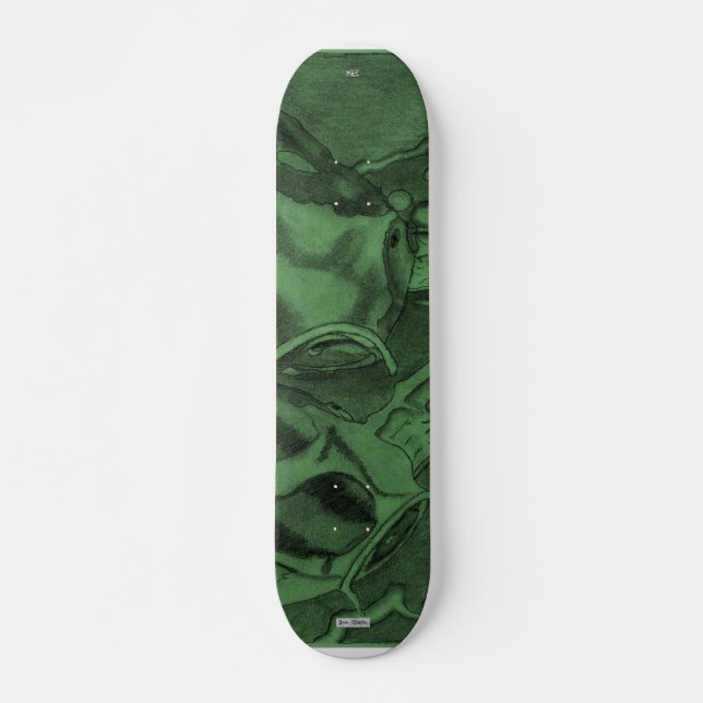 Koi (Grönt) Skateboard Bräda 19,5 Cm (Framsida)