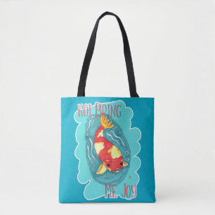 Koi Hämta mig Joy Roligt Fish Kärlek Cute Slogan Tygkasse